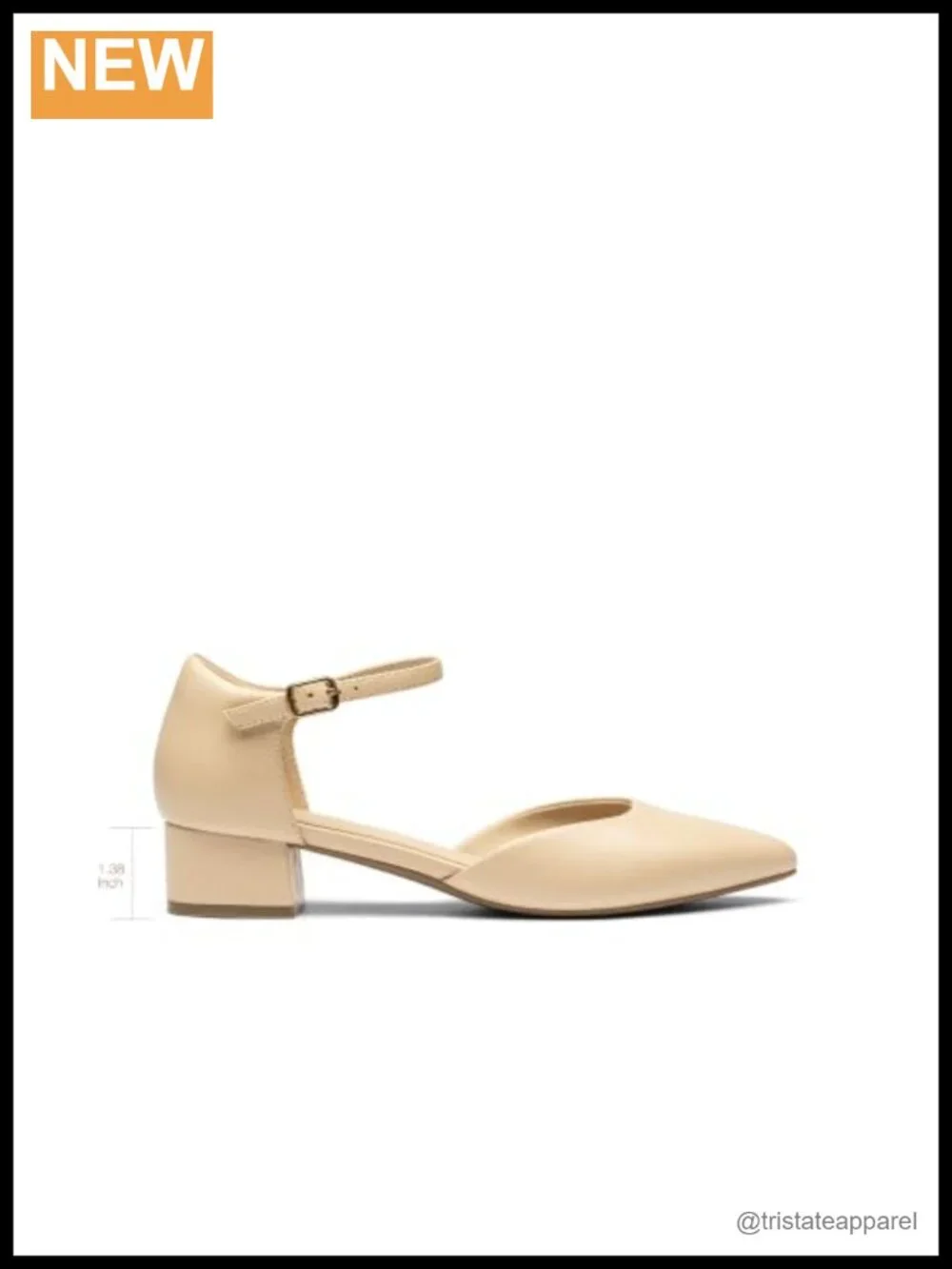 Pointed Toe D'Orsay Pumps with Ankle Strap Low Block Heel